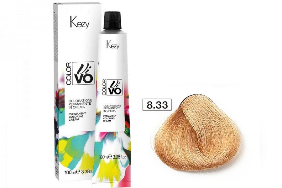Farba do włosów Kezy Color Vivo 100 ml • 8.33 intensywnie złocisty jasny blond